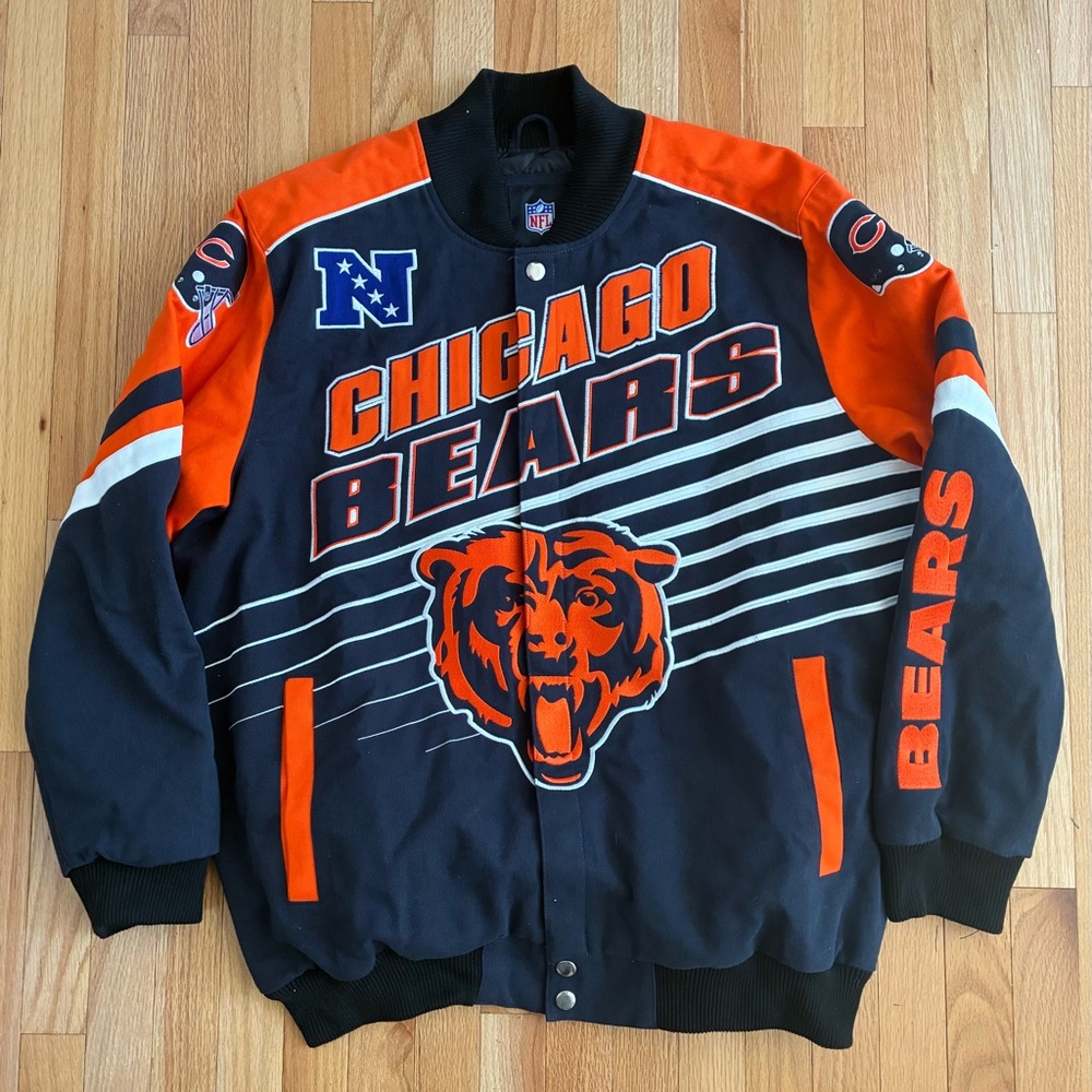 Chicago Bears NFL Extreme Strike Cotton Twill Jacket Bomber Coat Men’s Size XXL